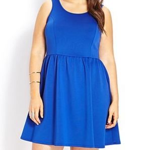 Blue Scuba Knit Dress Forever 21+